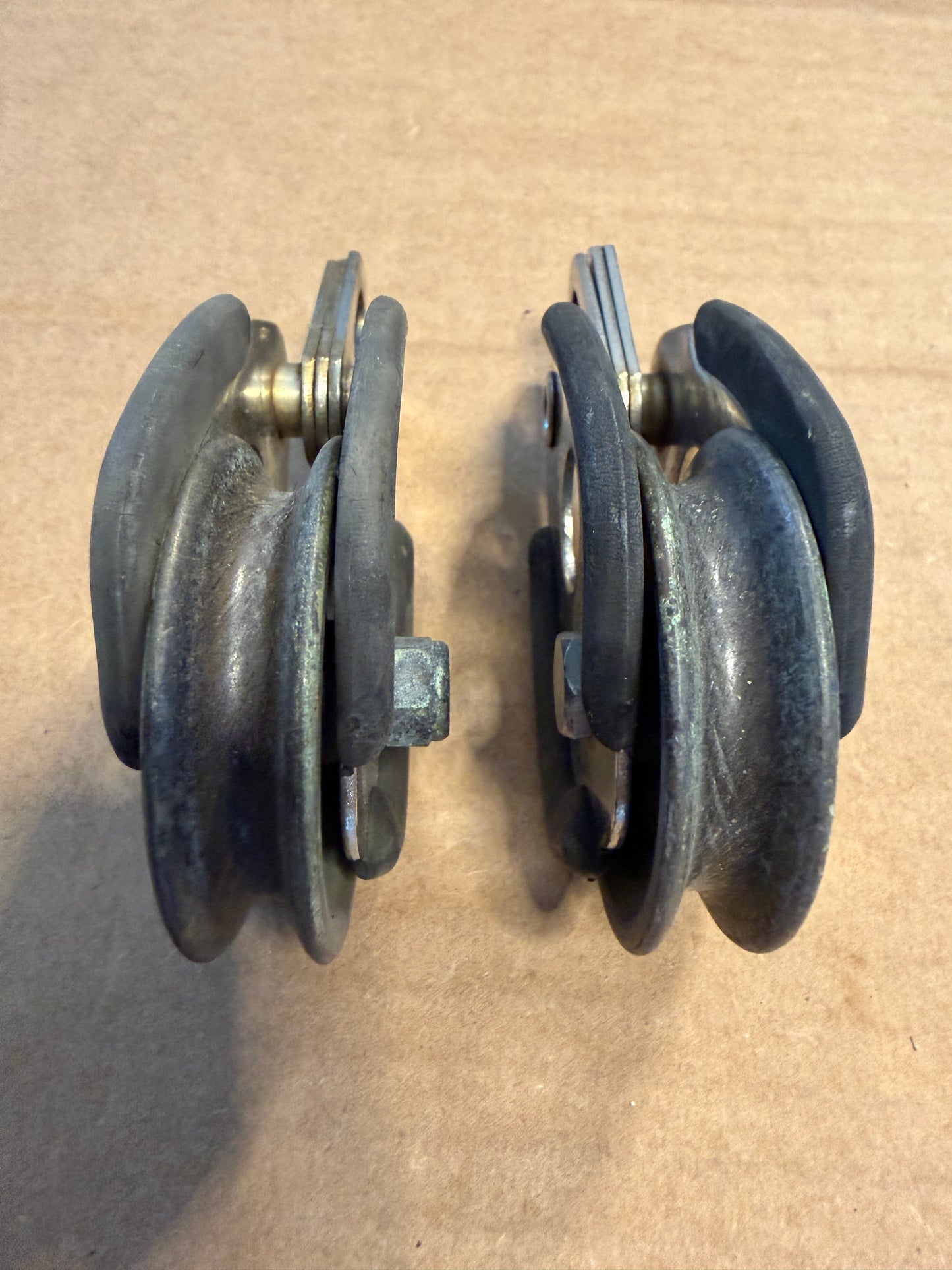 PAIR Fico 2 1/4" Bronze Sheave 1/4" Wire Diameter Blocks