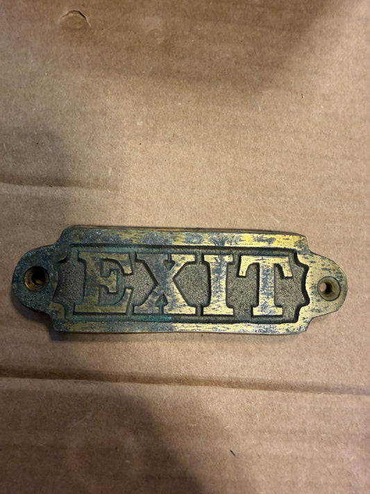 Brass Exit Plaque