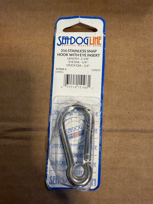 Seadog Line 316 Stainless Snap Hook With Eye Insert - NEW