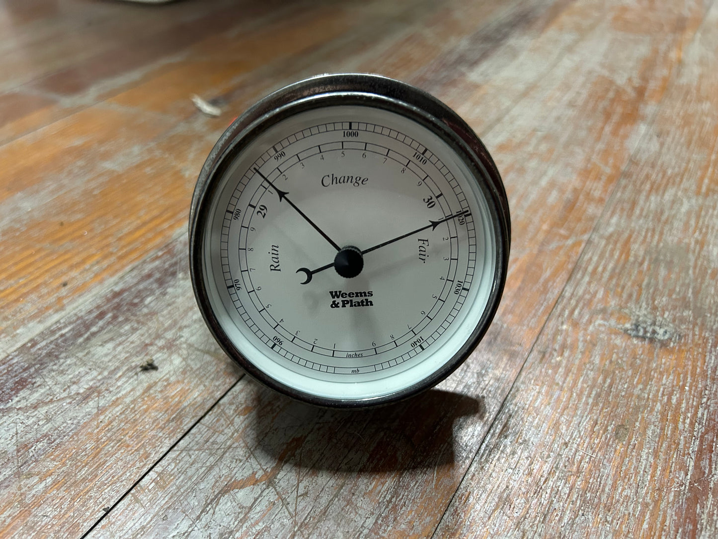 Weems & Plath Marine Barometer – Bulkhead Mount Boat Weather Instrument – 3 3/16” Face
