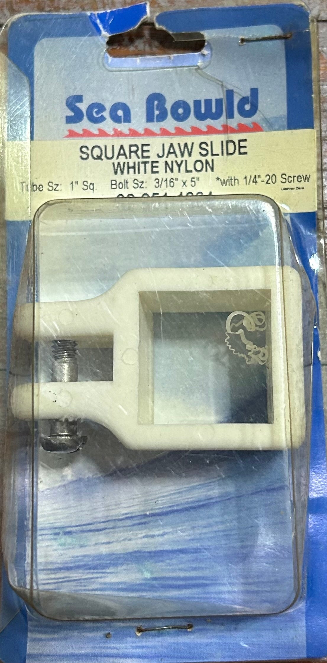 Sea Bowld Square Jaw Slide  White Nylon – 1” Square Tube Rail Fitting