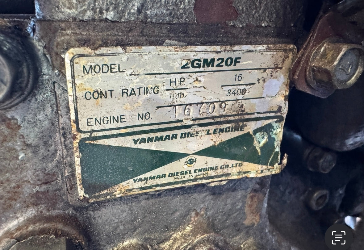 Yanmar 2GM20 Marine Diesel Engine w Kanzaki KM2P Transmission