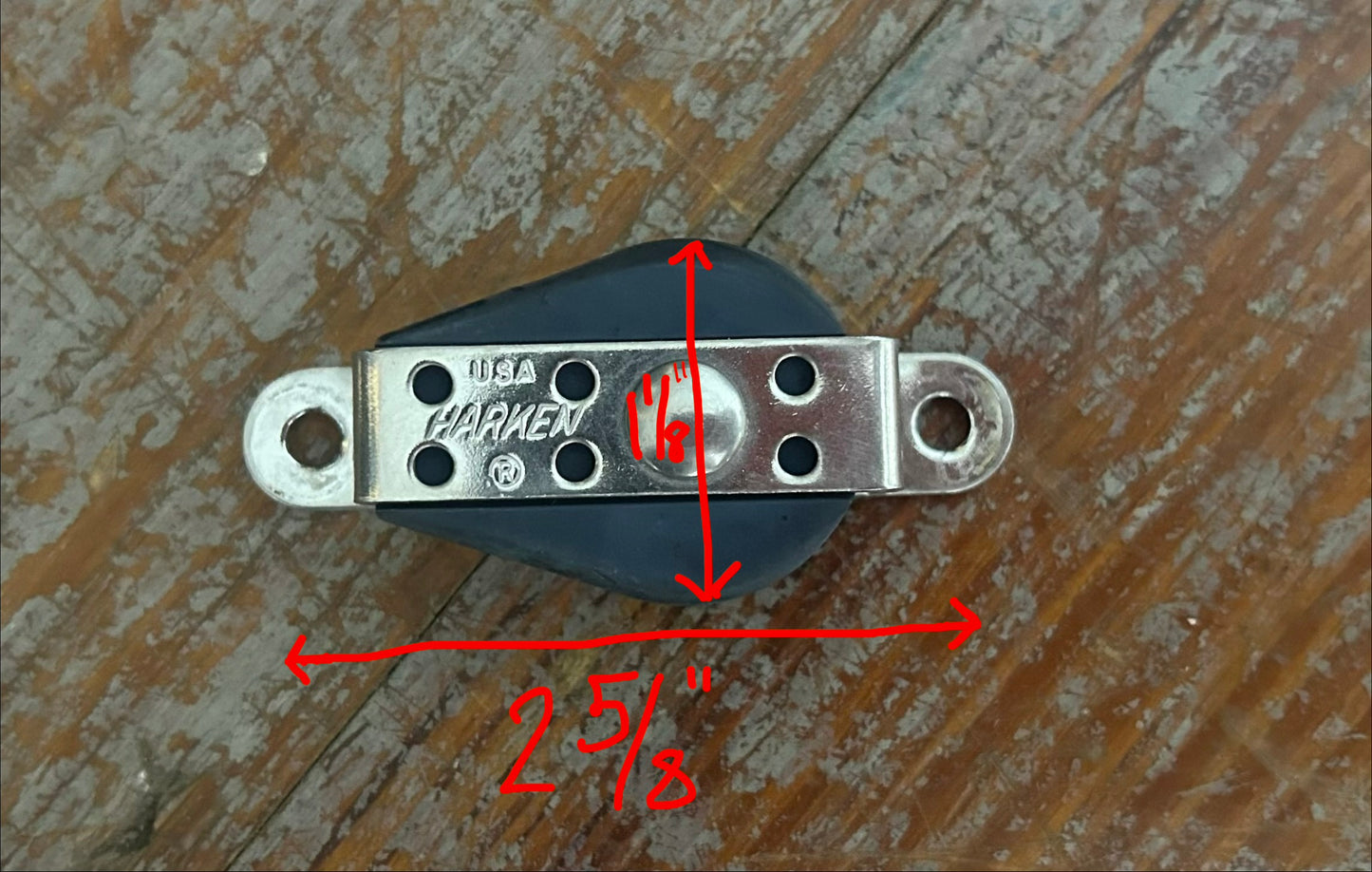 3/4" Harken Fixed Single Sheave Fairlead Block