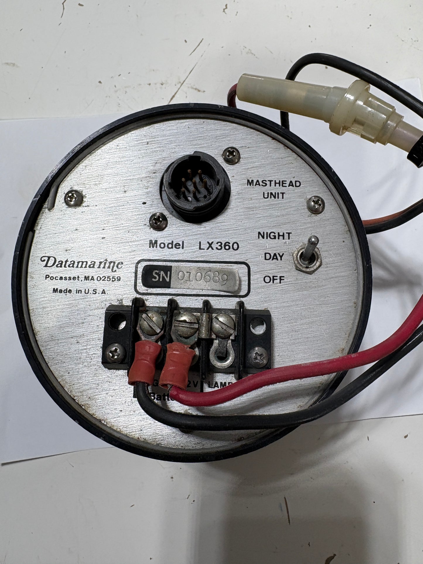 Datamarine Apparent Wind Speed Gauge Meter Model LX360 SN 010689