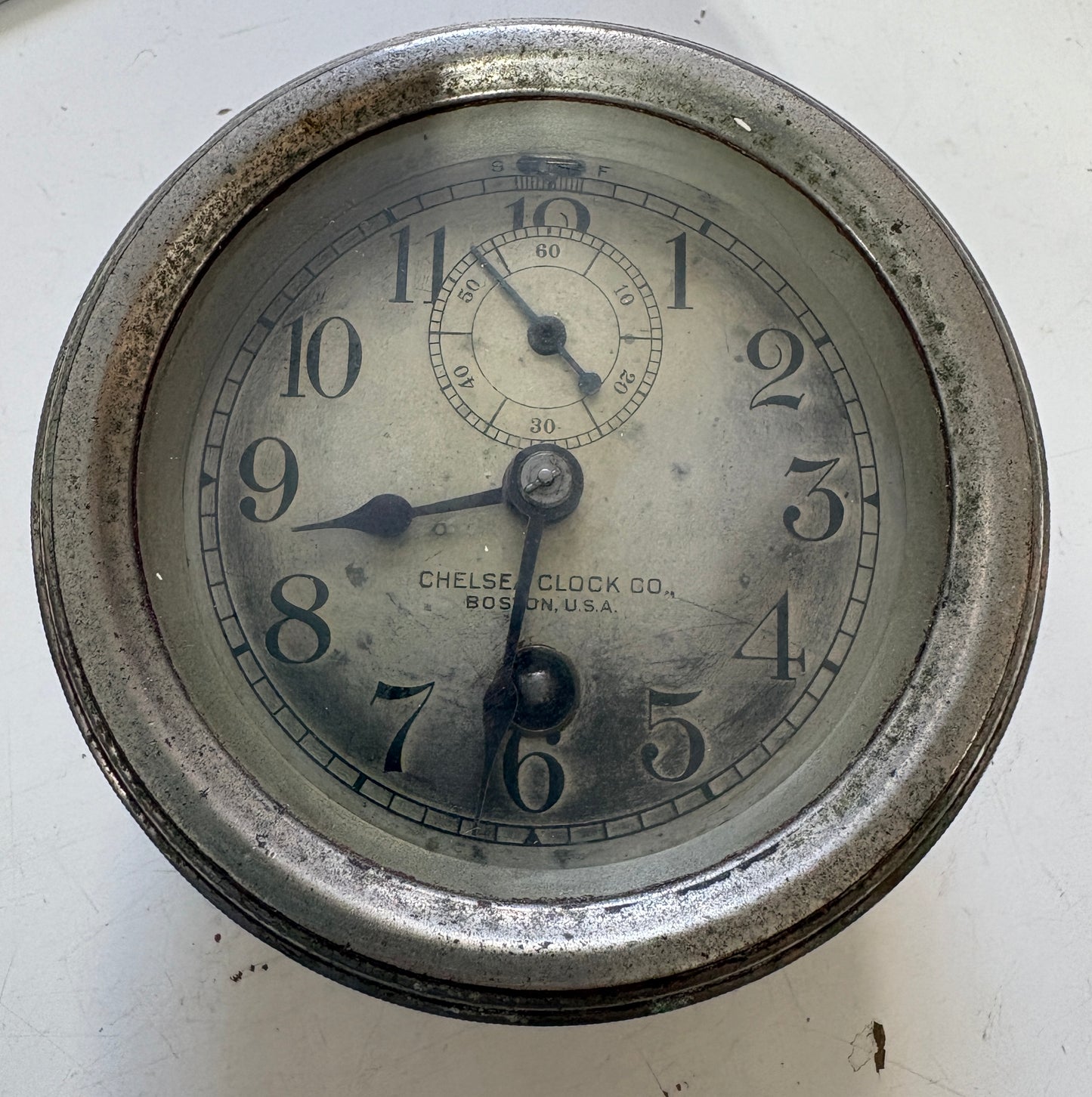 Vintage Chelsea Clock Co 51275 Chrome Marine Clock