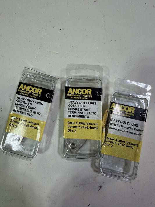 Ancor Heavy Duty Lugs - 2 2 AWG Cable - 1 4 AWG Cable - NEW