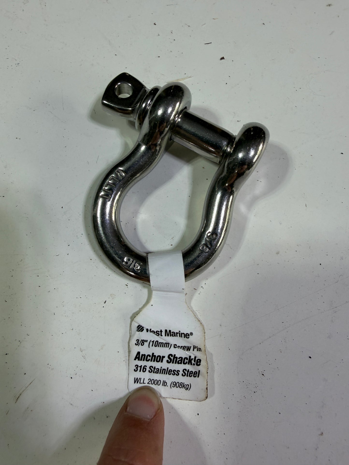 West Marine 3/8" Stainless Steel Bow Shackle - NEW