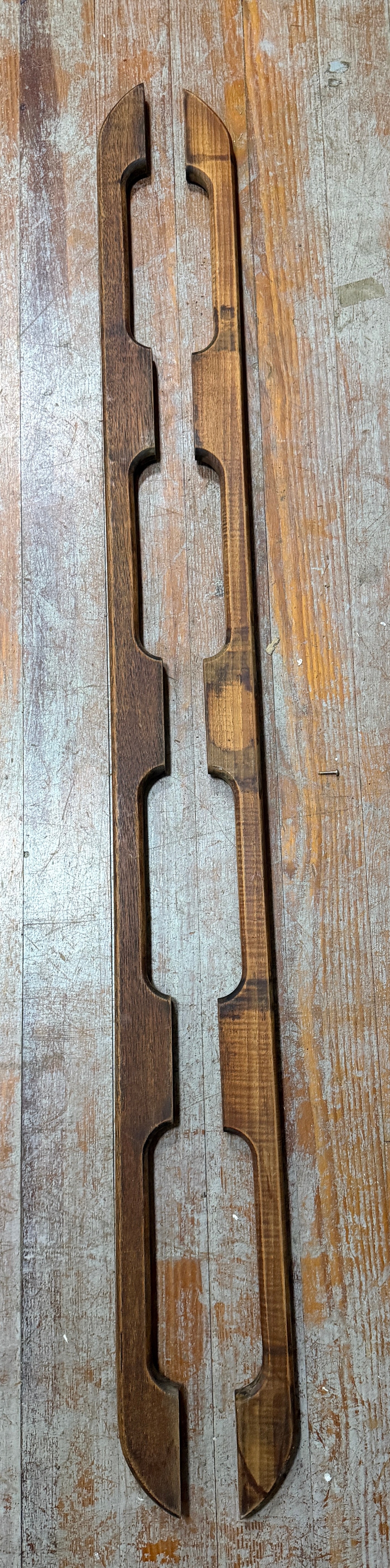 PAIR 55" Length - 4 Rung Teak Handrails - Squared Appearance from Hunter 30