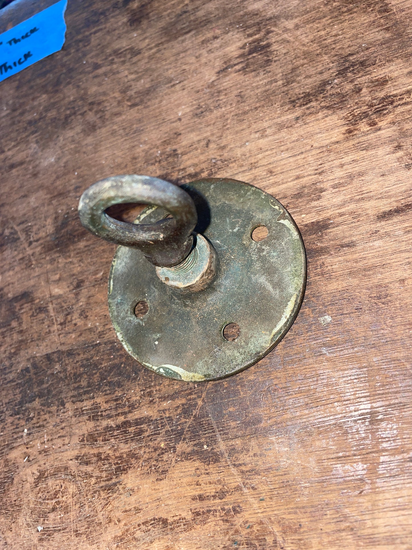 Vintage Bronze Eye Bolt With Base