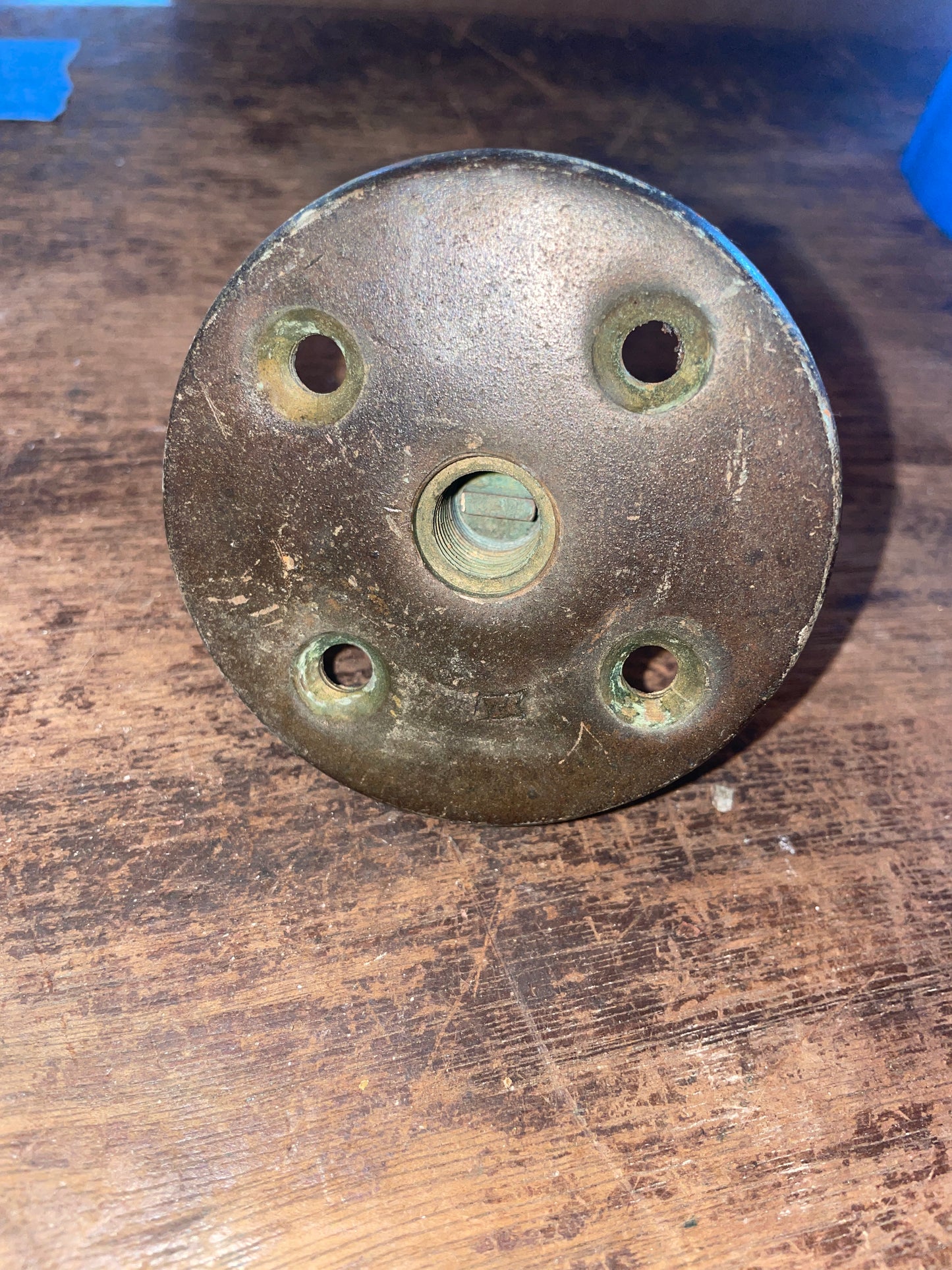 Vintage Bronze Eye Bolt With Base