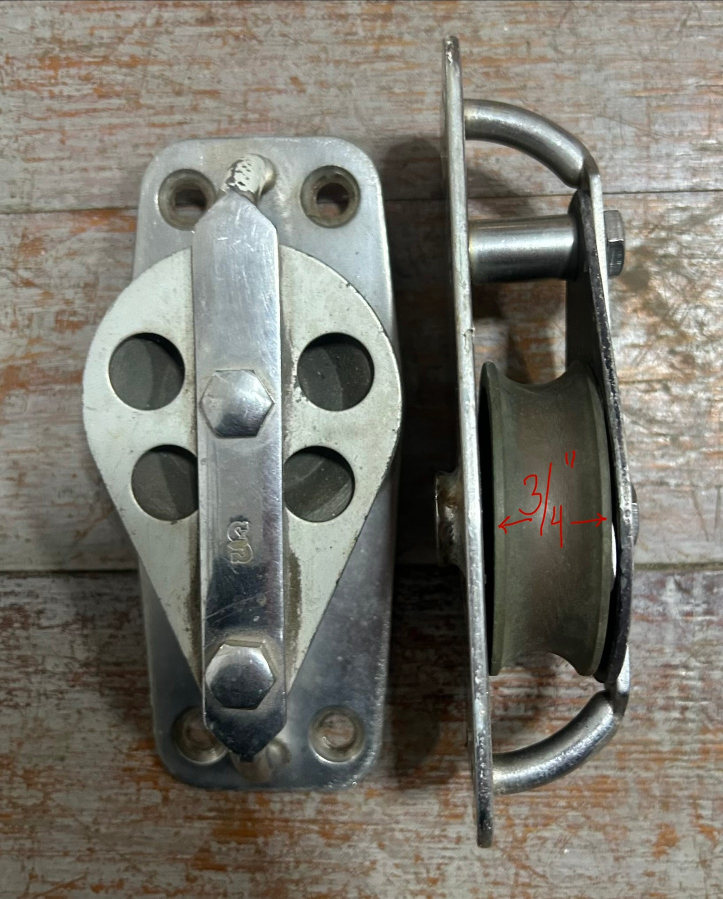 3/4" Sheave, PAIR Schaefer Stainless Steel Deck Organizer / Turning Blocks