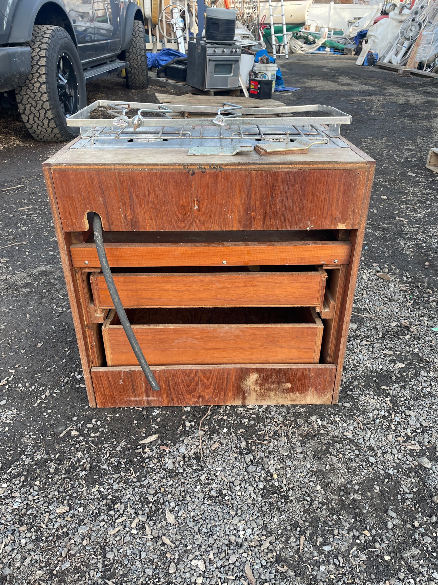 Catalina 30 2 Drawer Cabinet With Built In TASCO 2 Burner Propane Stove Top