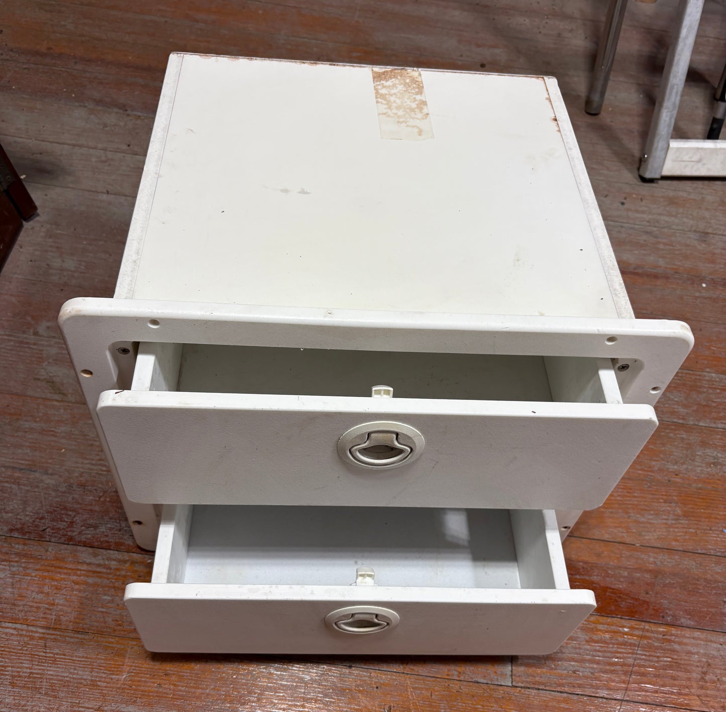 Molded fiberglass marine 2-drawer storage unit