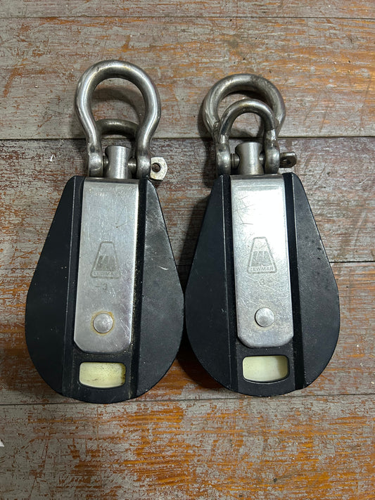 Lewmar Size 3 Single Swivel Blocks w/ shackles  – Pair - Humphries IOR