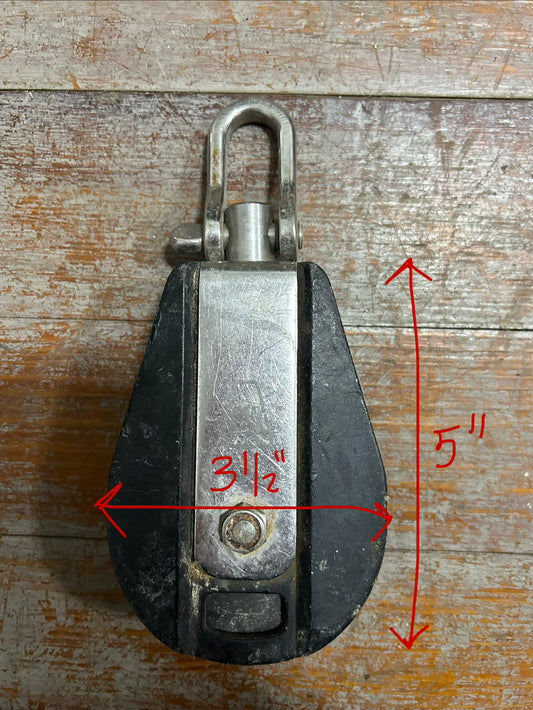 3 1/2" Sheave Lewmar Size 3 Single Swivel Block - Humphries IOR