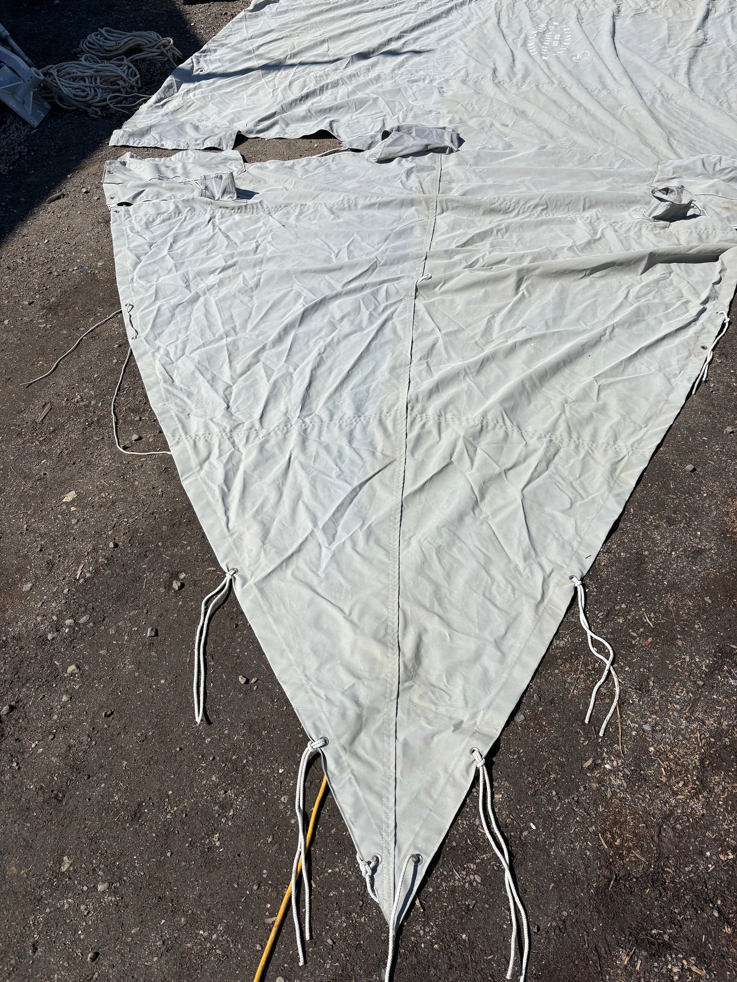 Gray Canvas Boat Cover 28 ft x 12 ft 3"