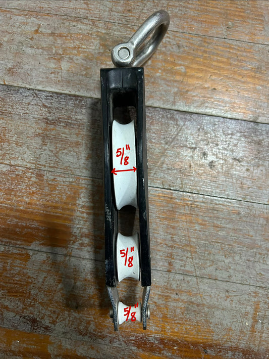 5/8” Sheave Lewmar Size 3 Fiddle Block w/ Swivel Shackle - Humphries IOR