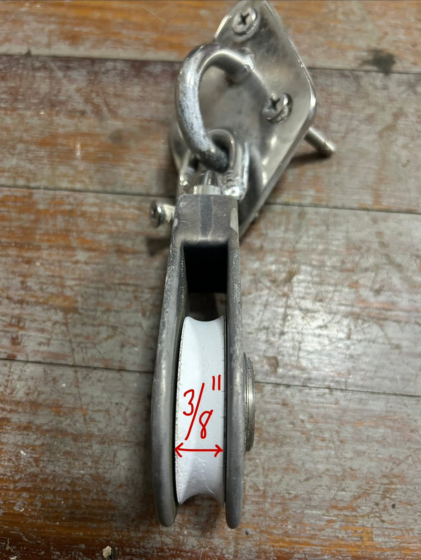 Stainless Steel Deck-Mount w/ Single Block and swivel shackle