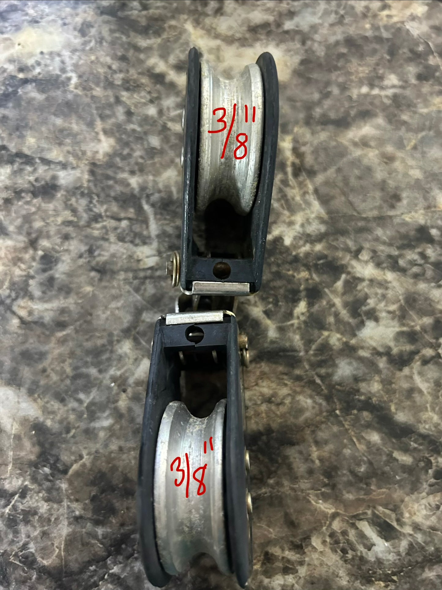 3/8" Sheave - Yale Block Assembly Pair – Connected Single Blocks