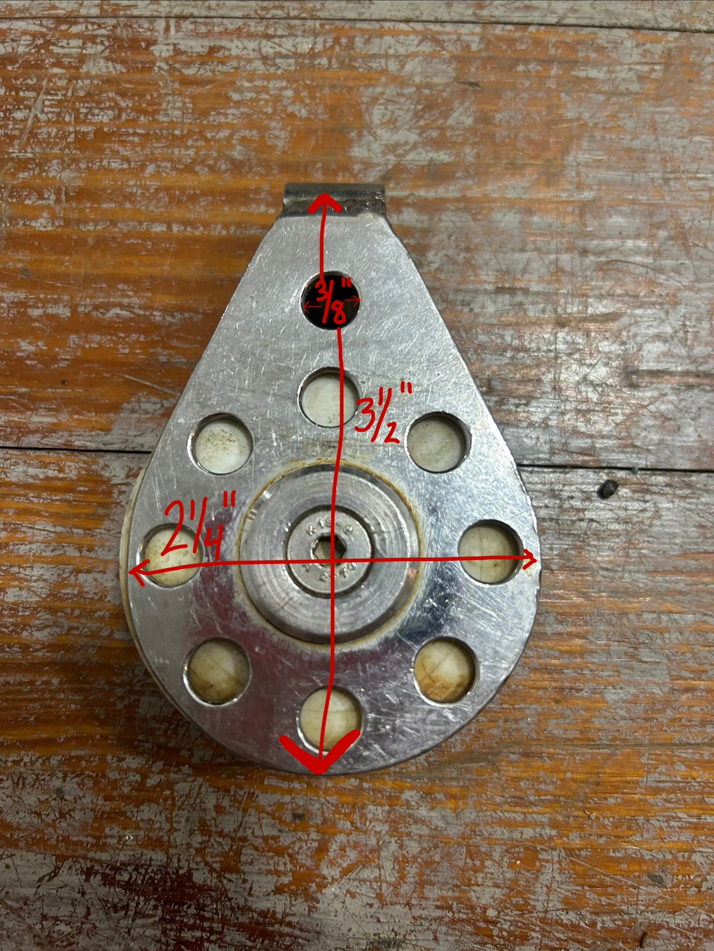 Stainless Steel Block  2-1/4” Sheave – Seized/Needs REPAIR