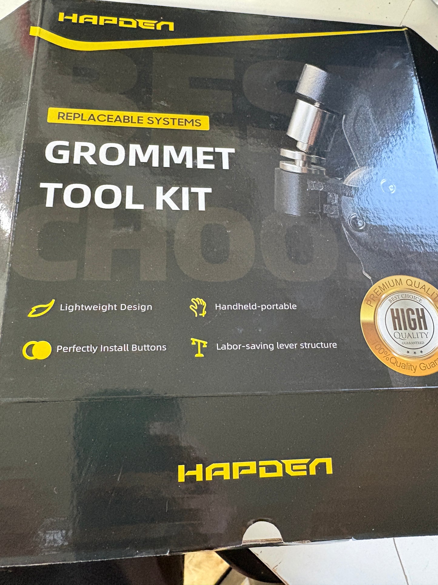 NEW Grommet Tool Kit, 3/8 inch Handheld Eyelet Kit Manual Grommet Press Machine with 500 pcs 10 mm Grommets