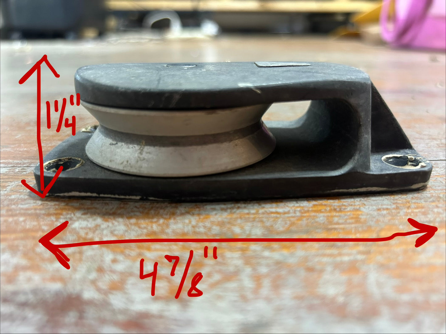 Lewmar Single Foot Block 2-5/8” Sheave Deck Mounted Sailboat Block