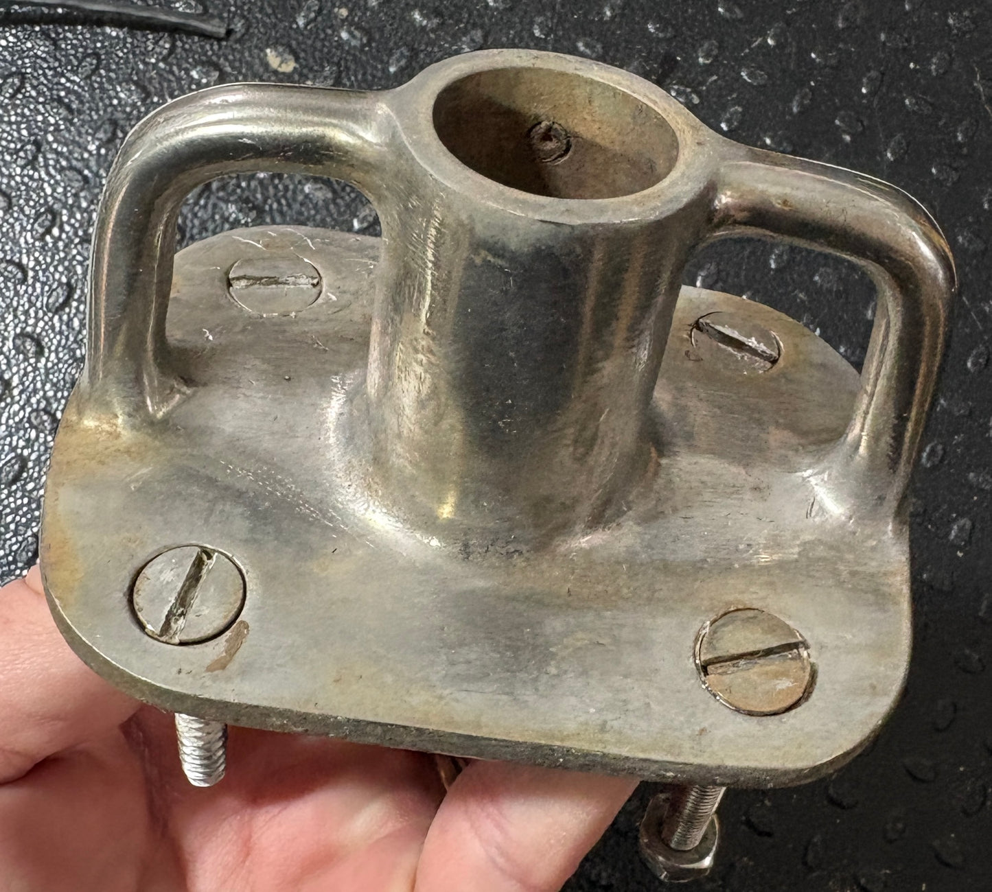 Stainless Stanchion Bases 1" hole, base 4x3"