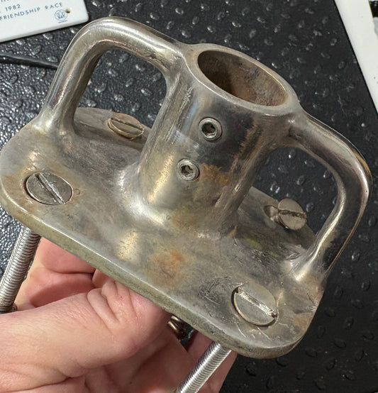 Stainless Stanchion Bases 1" hole, base 4x3"