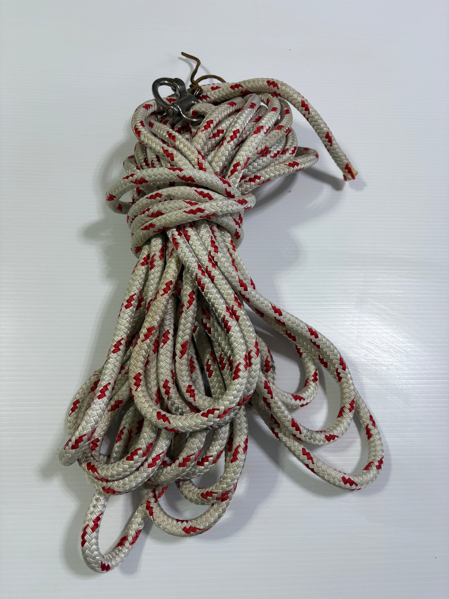 55' White and Red 1/2" Halyard Line