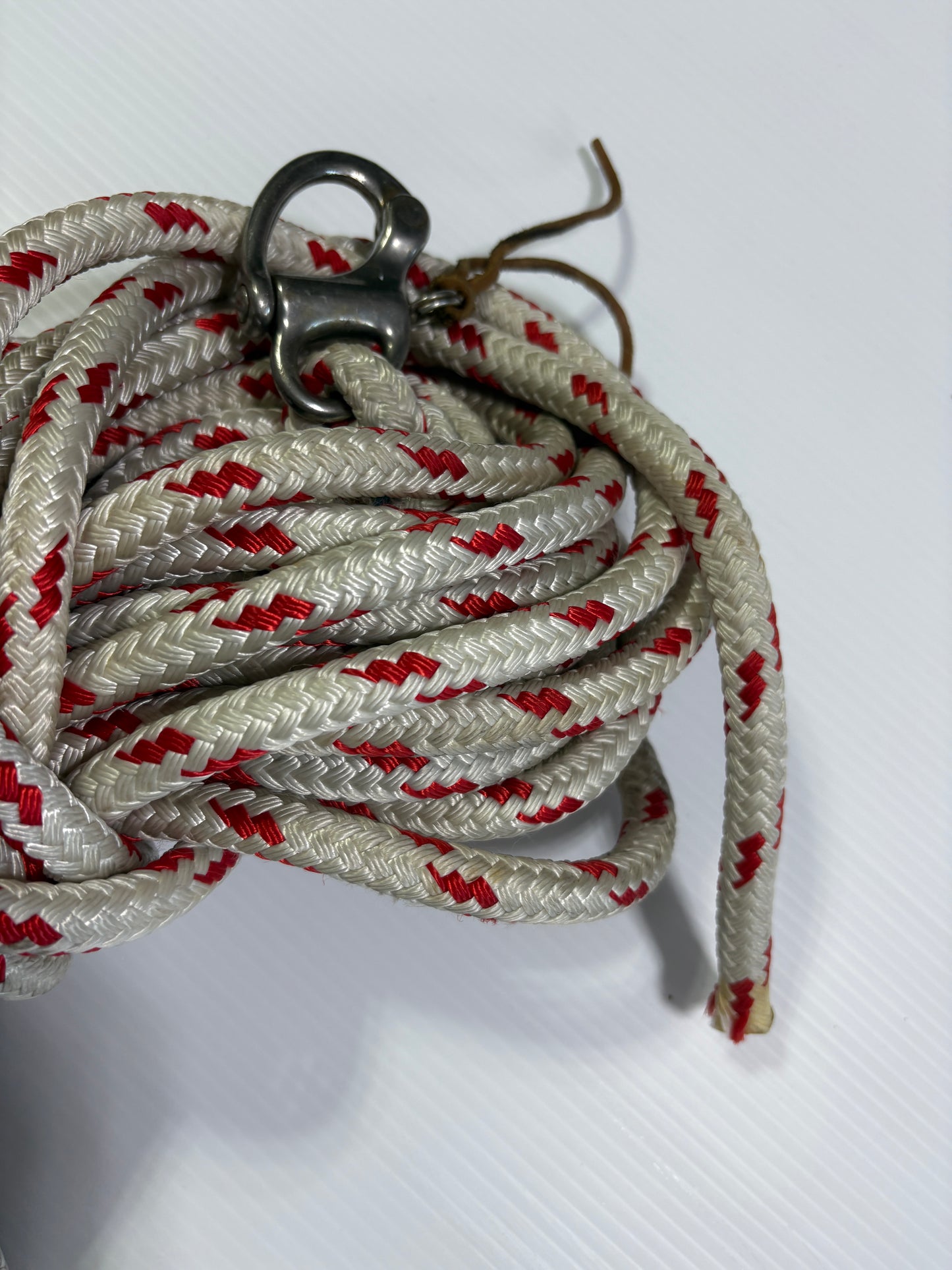 55' White and Red 1/2" Halyard Line