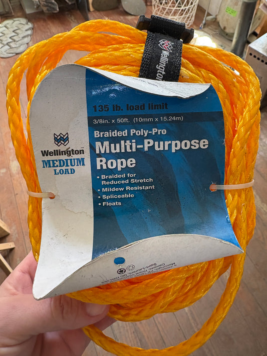 Wellington Medium Load Briaded Poly pro Multi Purpose Rope 3/8" x 50 ft