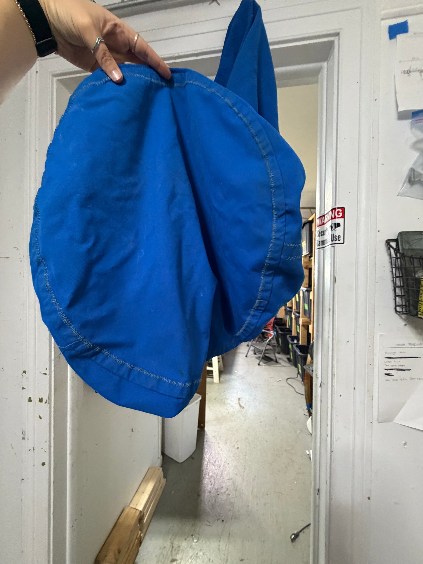 Blue Canvas Bag - 34" Long x 20" Base Diameter