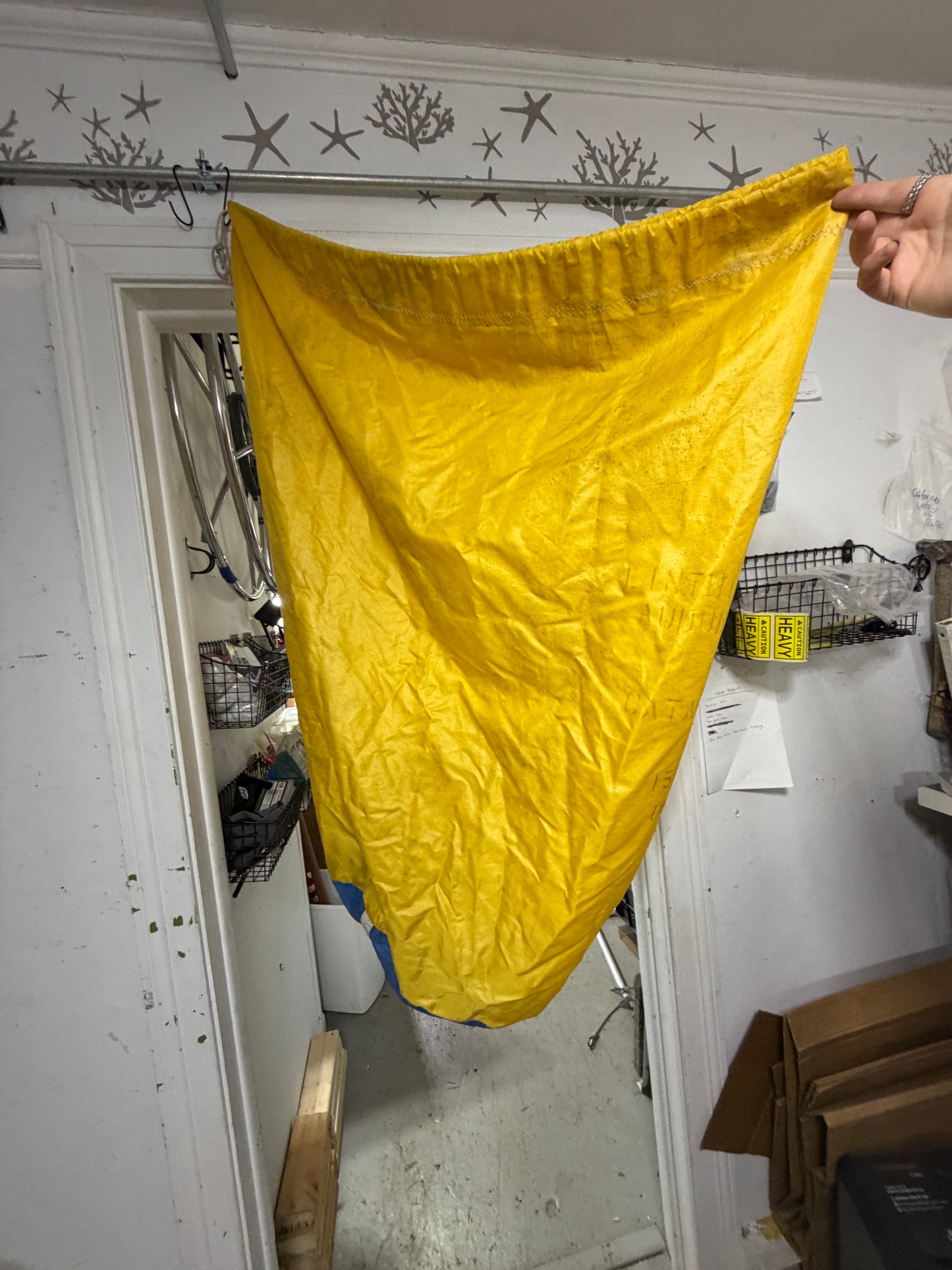 Yellow & Blue Sail Bag - 38" Long x 20" Base Diameter