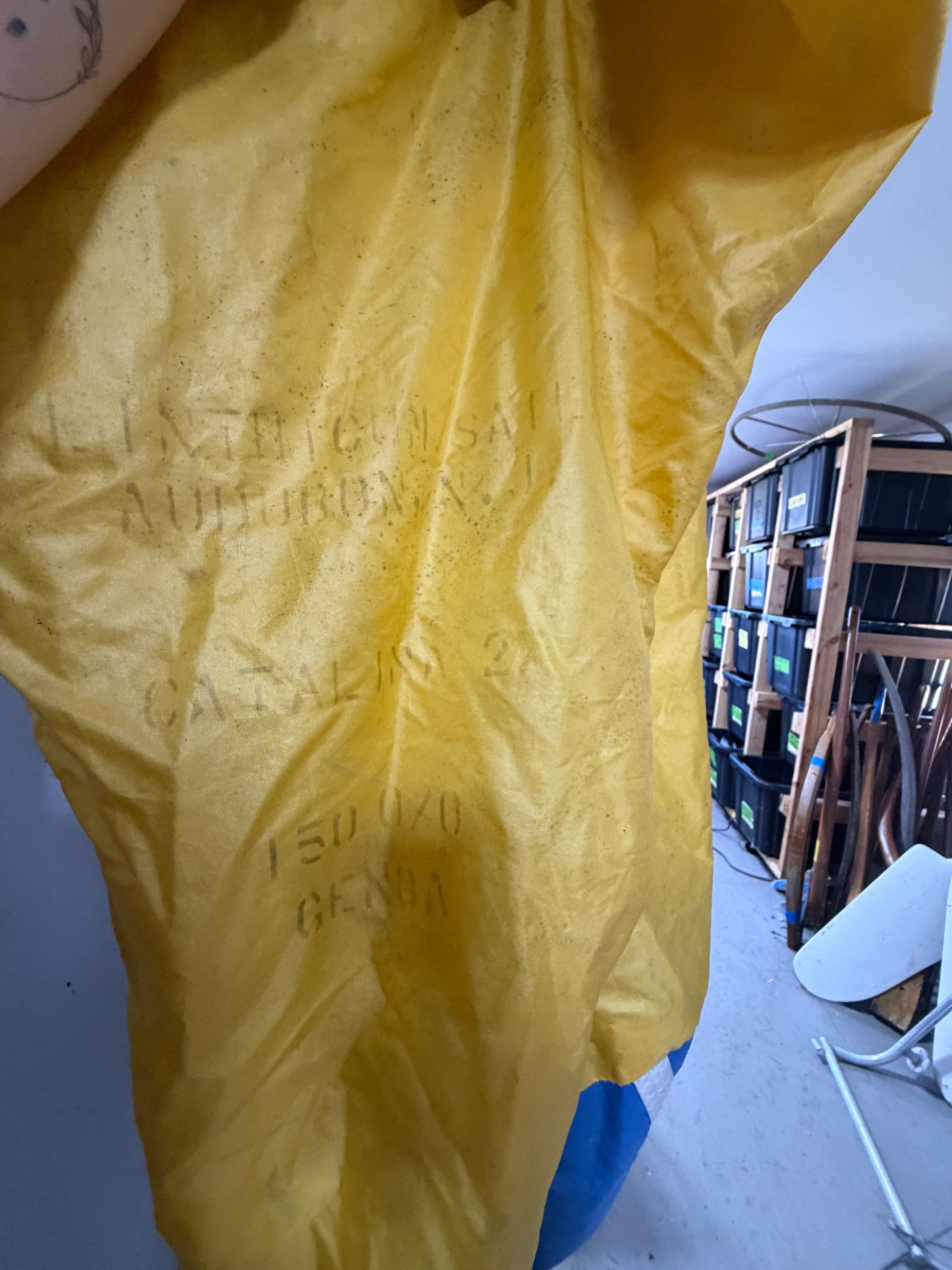 Yellow & Blue Sail Bag - 38" Long x 20" Base Diameter