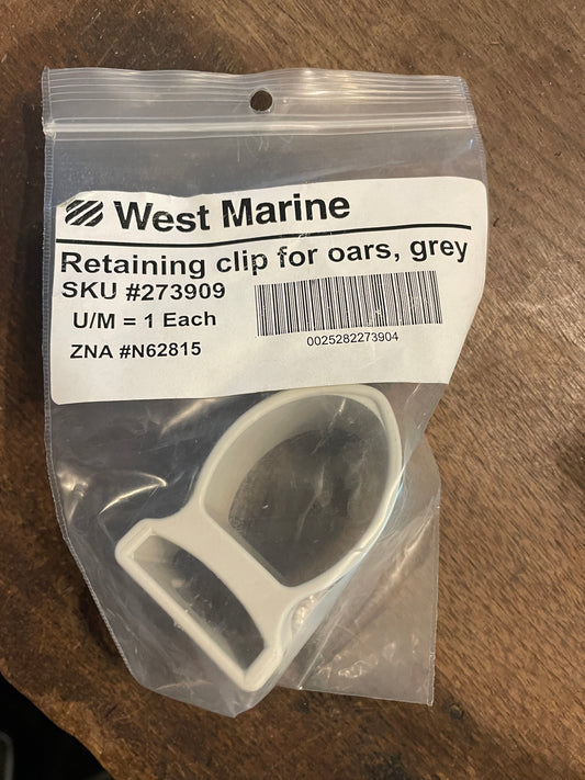 West Marine Grey Plastic Retaining Clip For Dinghy Oar NEW