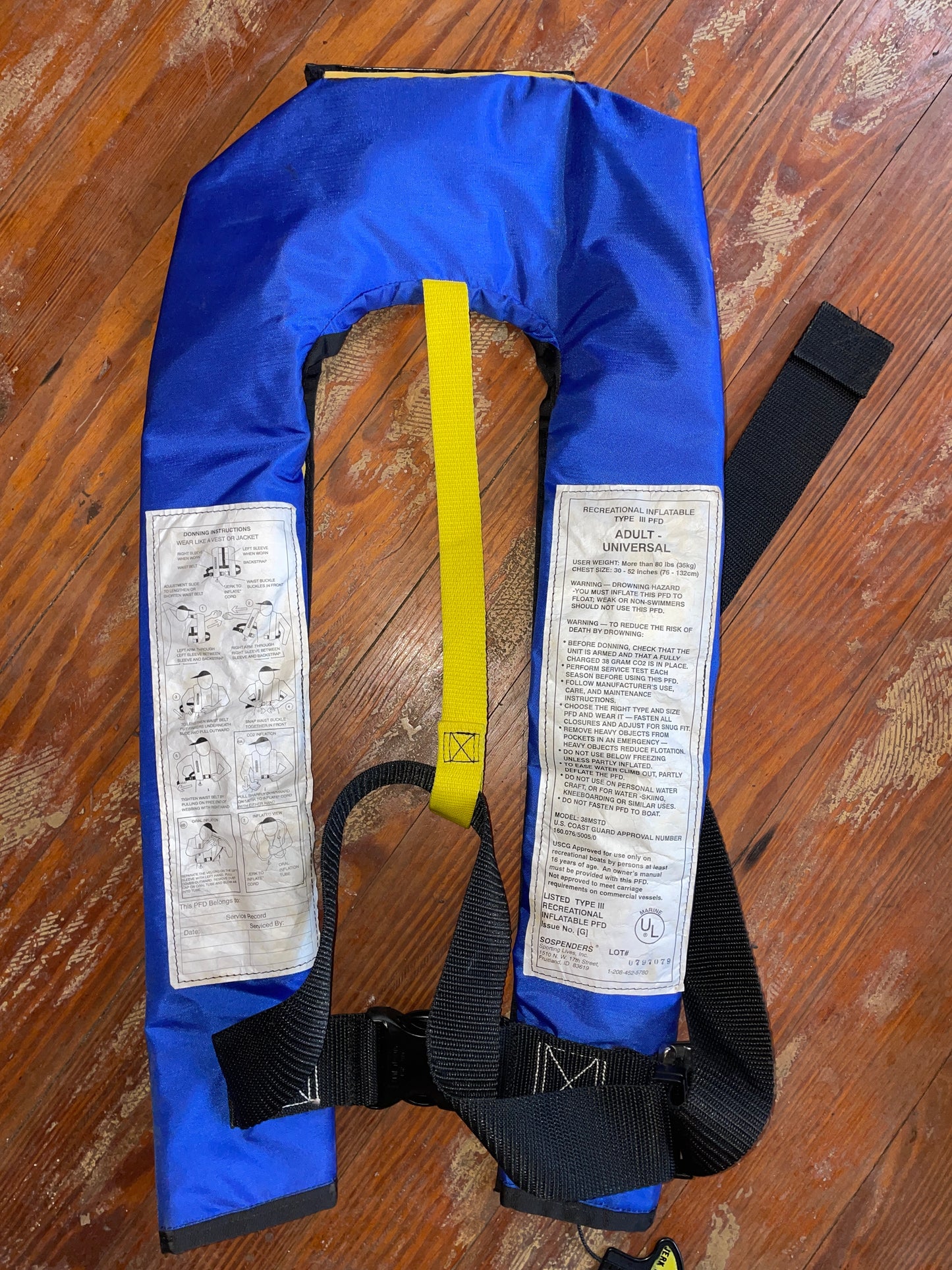 Sospenders Adult Recreational Inflatable III PFD