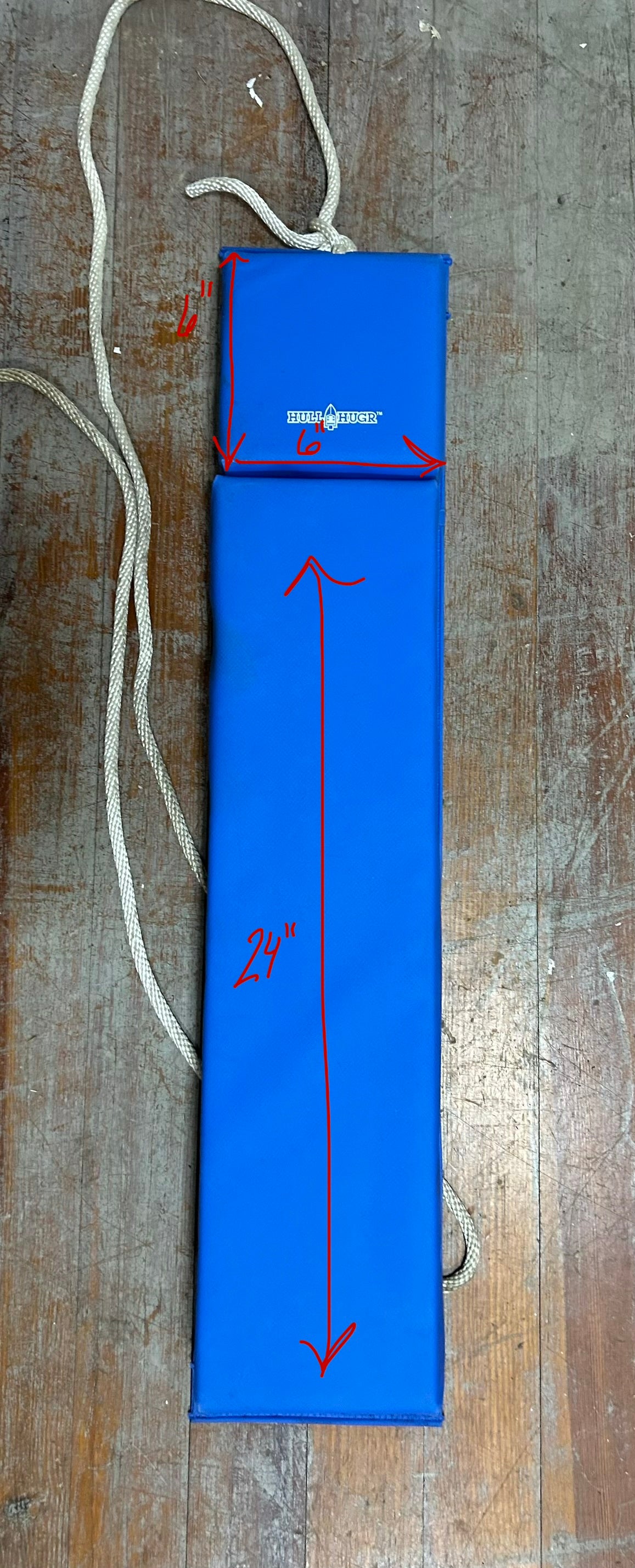 Hull Hugr 24” x 6" Blue Cushion Bumper with Rope