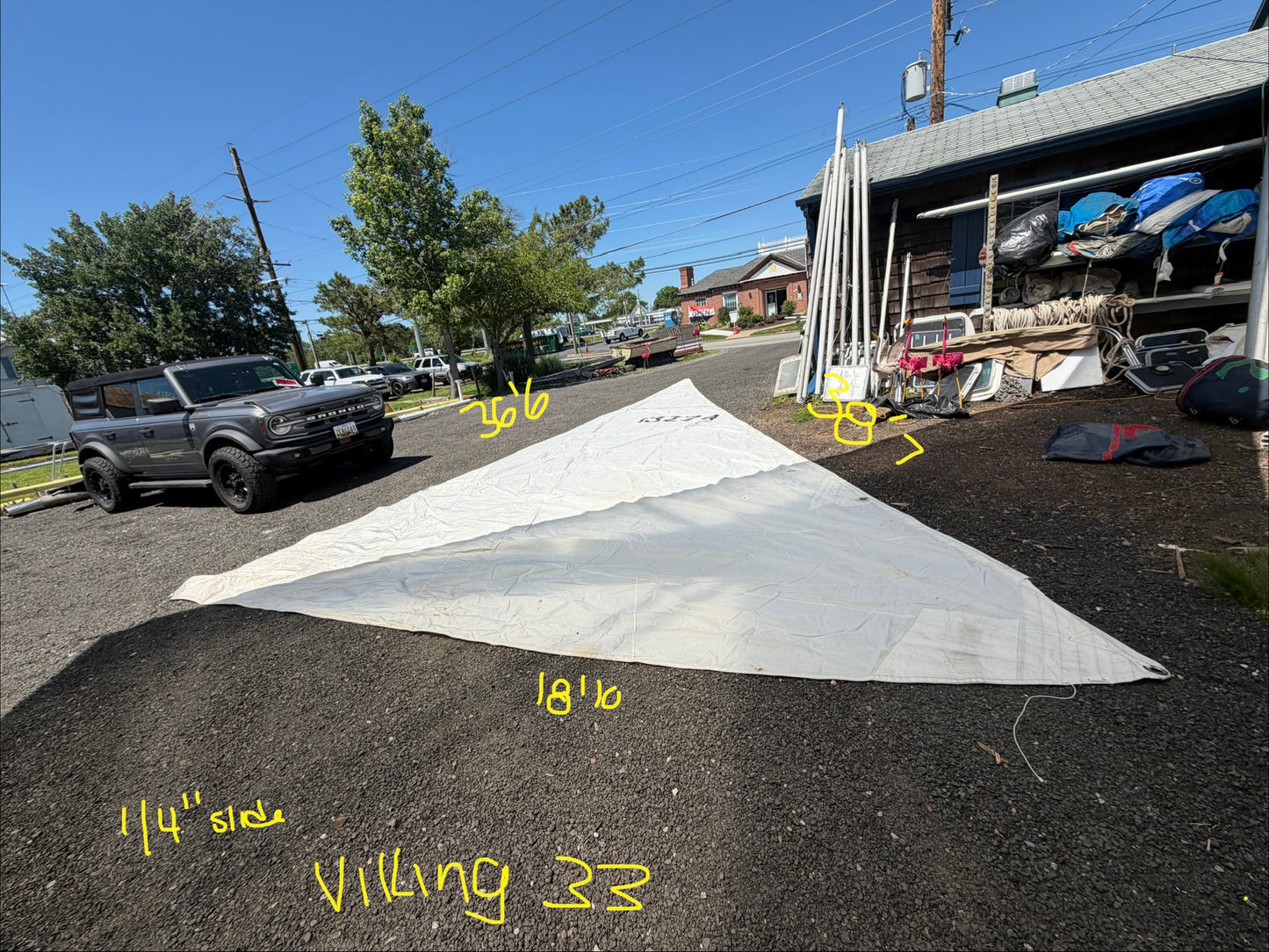 Viking 33 #3 Jib Sail - 38'7" Leech x 36'6" Luff x 19'10" Foot