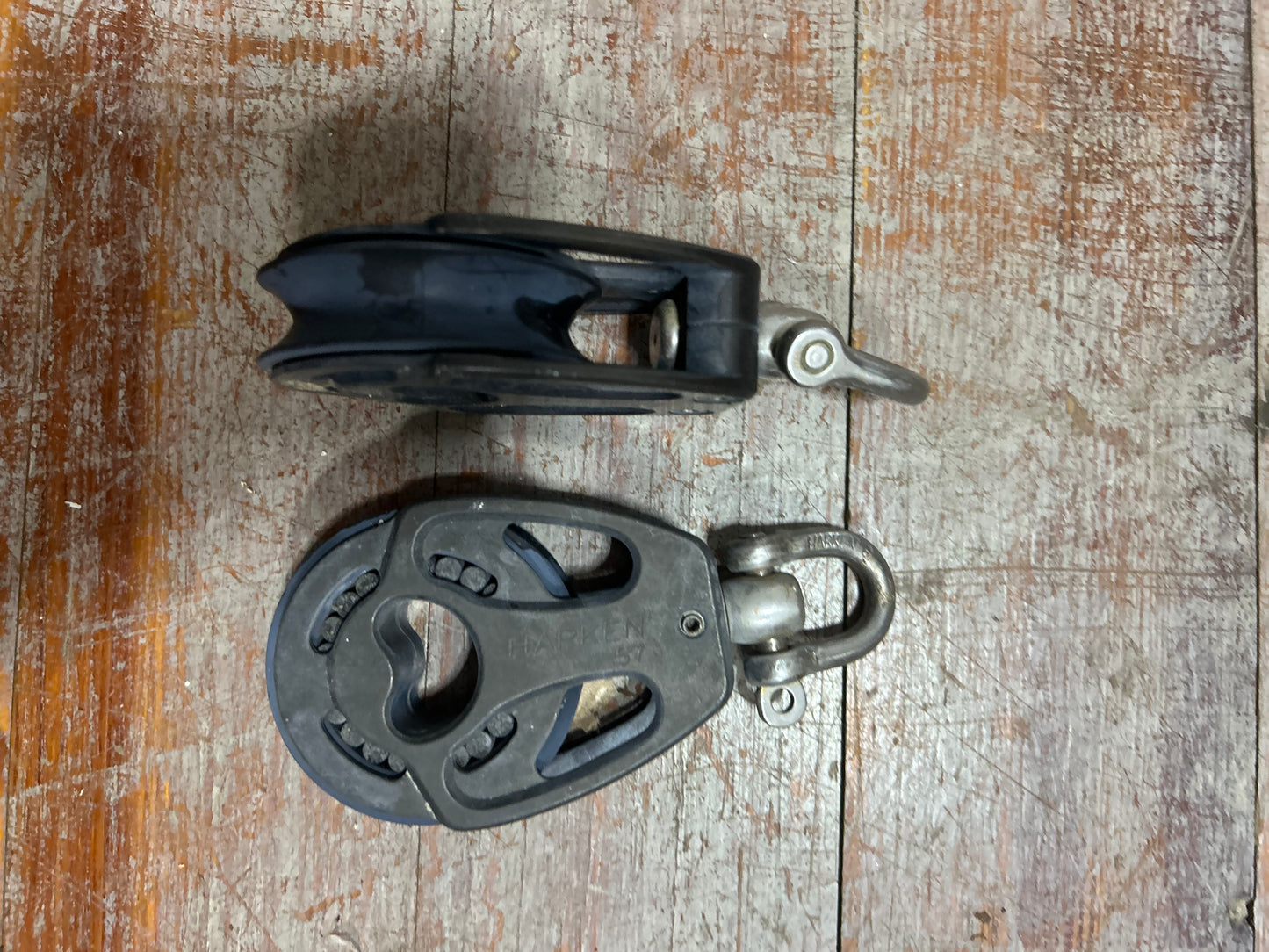 Lot of 2 Harken Single Swivel Ball Bearing Blocks 2-1/4” Sheave 1/2” Line