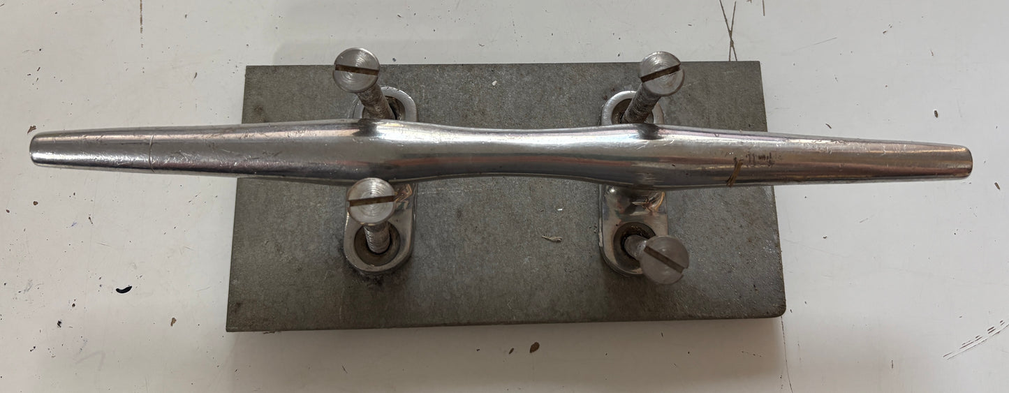 Stainless Steel 12" Deck Cleat with Hardware and Plate