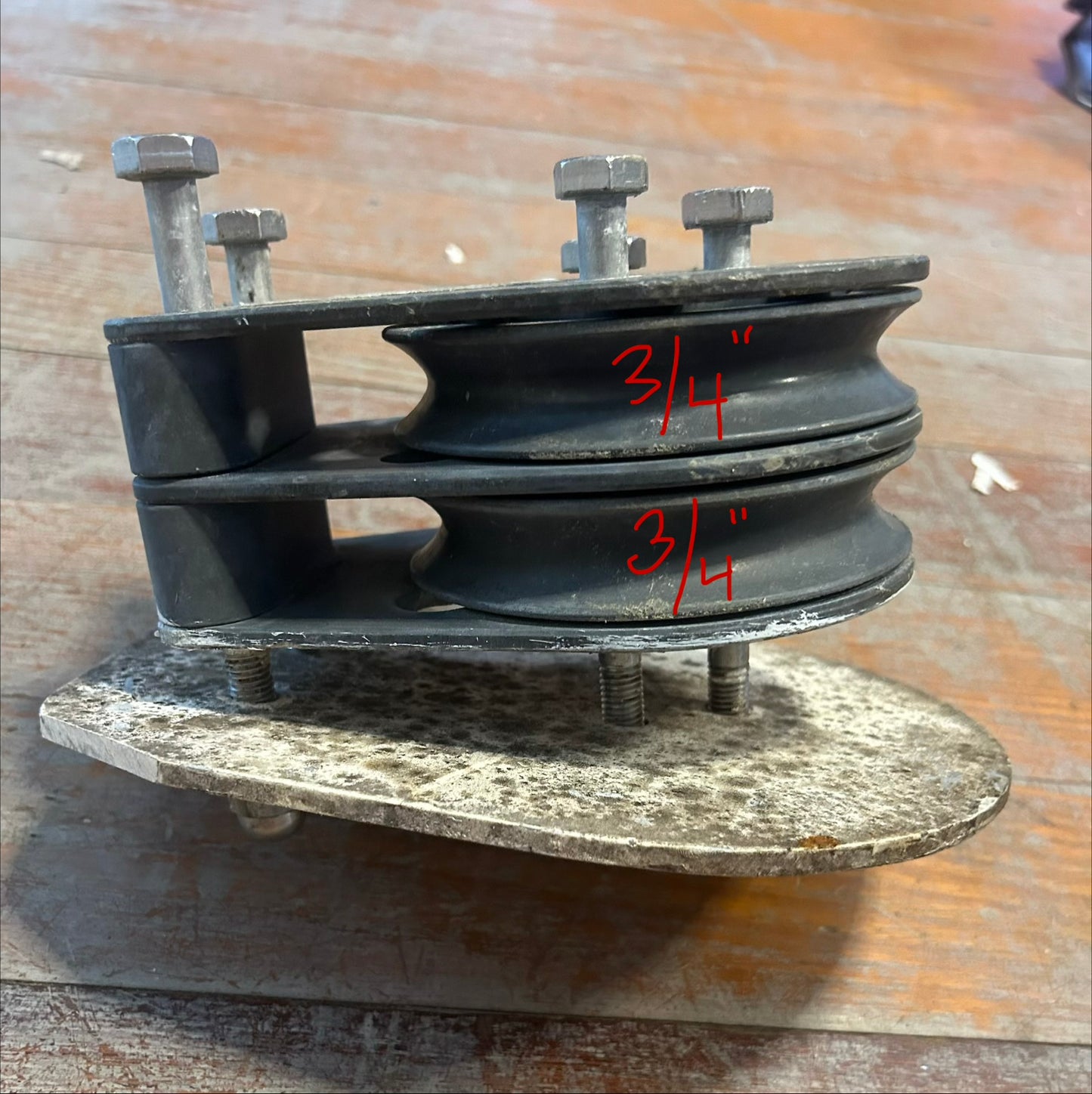Harken Double Deck Organizer 2-Sheave Mast Base Turning Block 8-3/4” x 6-1/4” Base