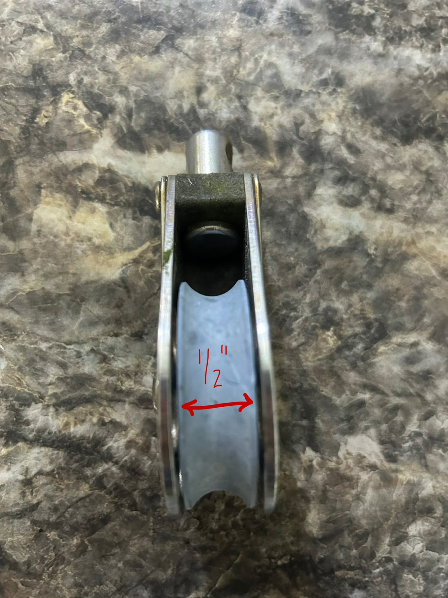 Schaefer Stainless Steel Single Block 2" Delrin Sheave, Swivel Mount 1/2" Line
