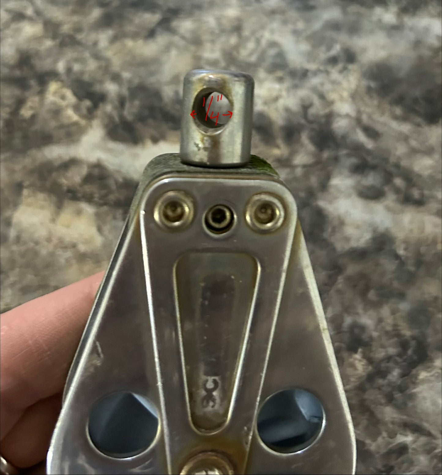 Schaefer Stainless Steel Single Block 2" Delrin Sheave, Swivel Mount 1/2" Line