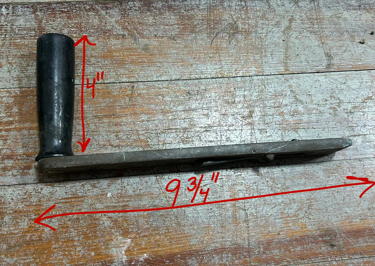 Vintage Wilcox & Crittenden Winch Handle 9-3/4” Locking Single Grip 1-1/8” Drive