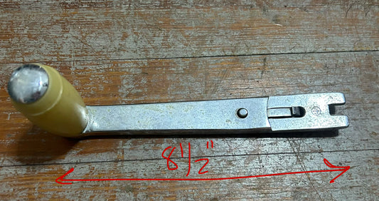 Vintage Merriman Flat Slide-In Winch Handle 8-1/2” Stainless Steel w/ Yellow Grip