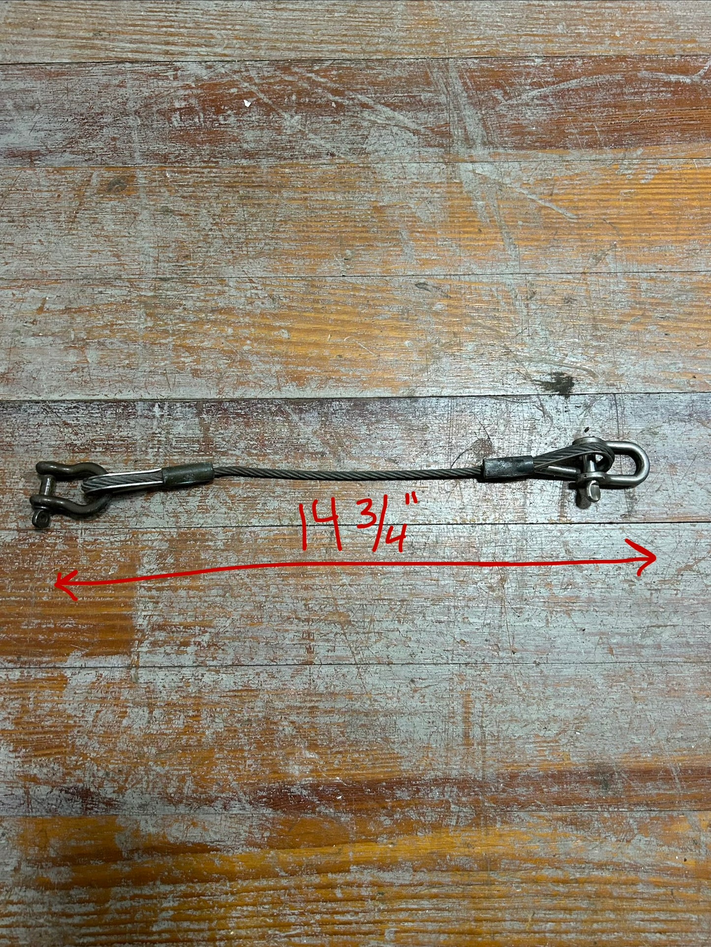 14-3/4” Stainless Steel Wire Bridle w/ Shackles