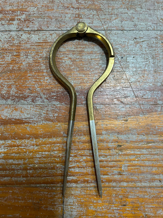 Vintage W&HC  Nautical Chart Dividers Brass & Steel Navigation Tool