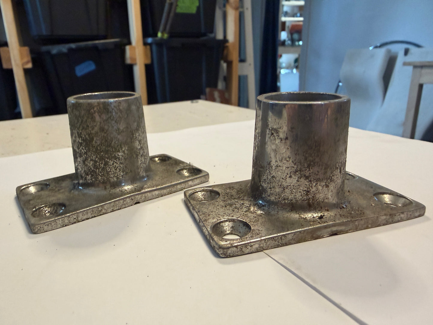 PAIR Stainless Steel Pedestal Feet - 1" Diameter Tubing