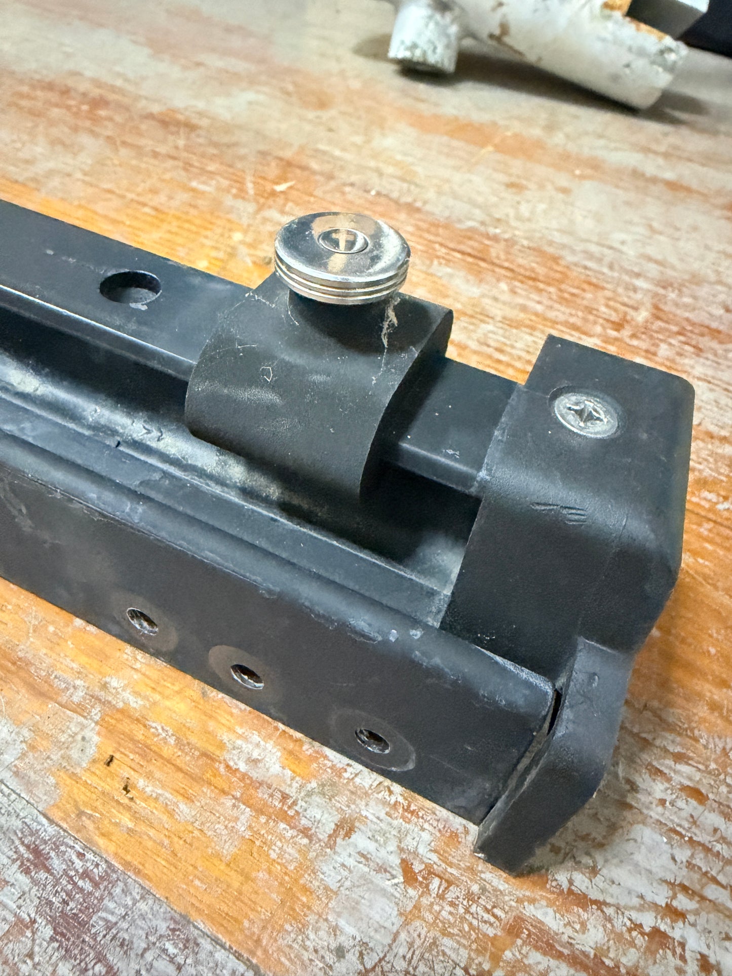 Schaefer 49 5/8" Total Length x 1 1/4" Track Width Straight Raised Traveller