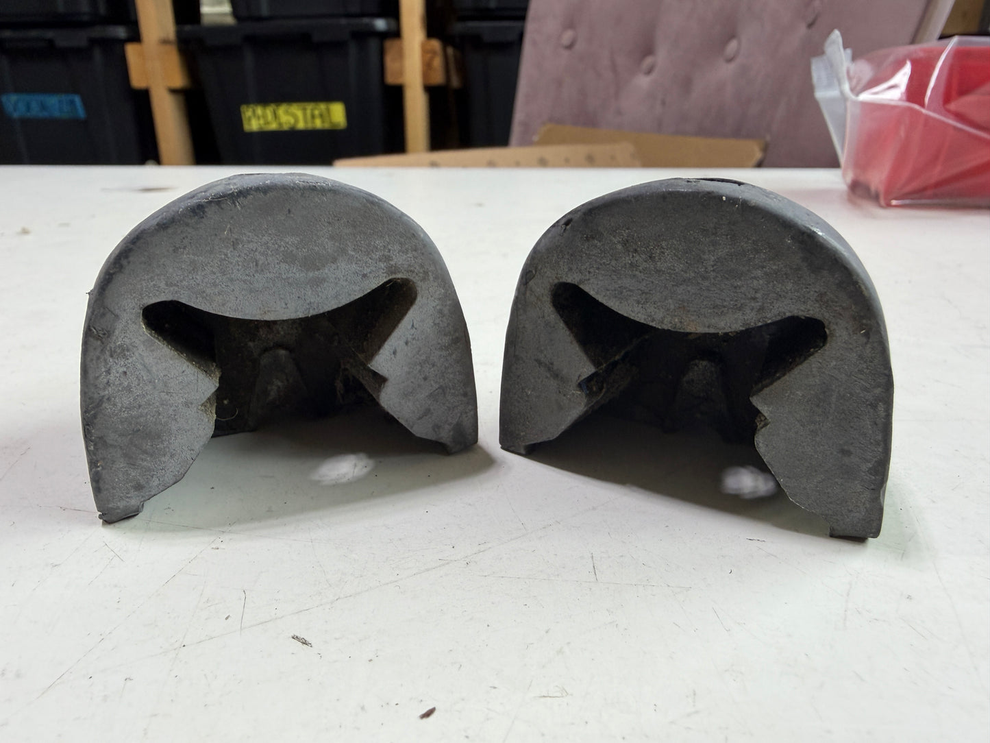 PAIR Rubber Track Ends / Traveler Ends - 1 3/8" - Faded